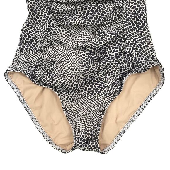 Karla Colletto One Piece Swimsuit Runched Underwire Animal Print - Picture 3 of 12